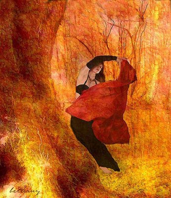 dancer in the woods
