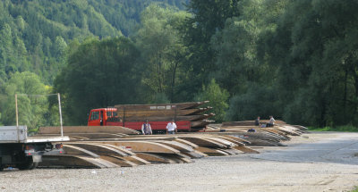 Rafts ready for transport
