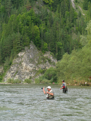 Fishing for trout in the River Dunajec