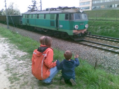 Train waving