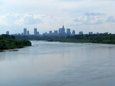 Warsaw skyline from Siekierkowski Bridge