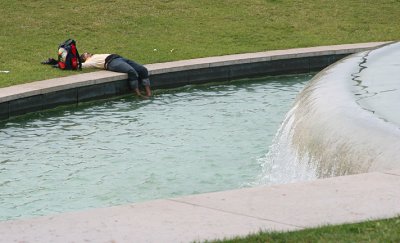 Relaxing at the fountain
