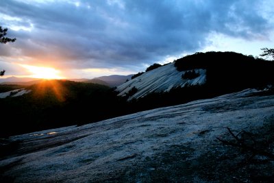 Sun sat on Stone Mountain NC.