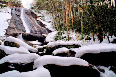 Stone Mountain Falls, Snow of 12/18 &19 /09 on Big Sandy Creek