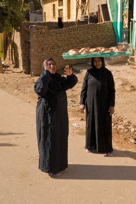 carrying freshly baked bread