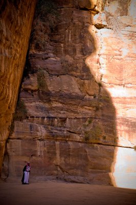 Petra, Jordan shadow on rock