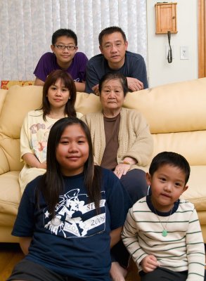 Leong family in livingroom