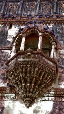 carved stone balcony