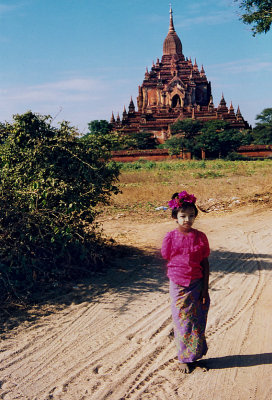 Child Before Myanmar Temple