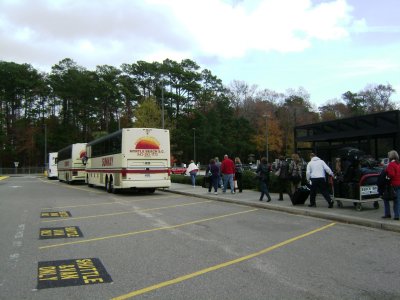 When we landed in Myrtle Beach, S.C., there were 3 charter buses ready to load all of our bags and take us to our resort destination.
