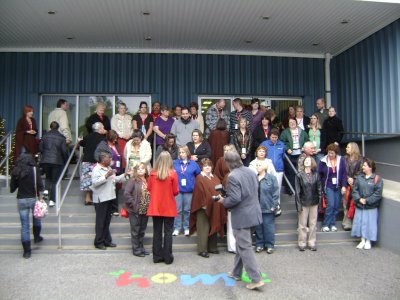 Getting our group started to be lined up for our group shot.