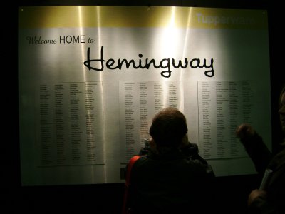 Across the entryway from that TW machine was this huge plaque, with all the names of people who had earned this particular trip. I later asked and found out they haven't had a TW consultant tour like ours at this plant since 2001.