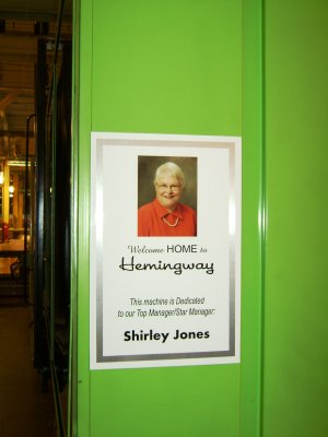 The top 12 people who earned this trip each had one of the 15 large machines dedicated to them. I only happened to notice this one photo, but there were 11 others I missed. I ended up meeting this lady during the lunch that followed, only didn't put 2 & 2 together until I saw my pictures back at home.