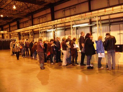 The line to see the sale items and then check out.