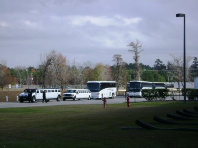 Those 12 honored trip guests who made it to the top were given a private tour today, in the two limos shown here.  Kanwar told us that night at dinner that they had arranged for the 3 (total) police men of Hemingway to have a roadblock set up that a.m. as the limos were due to arrive at the city's limits.  Then they proceeded to give them a police escort to the plant, which lights flashing.  