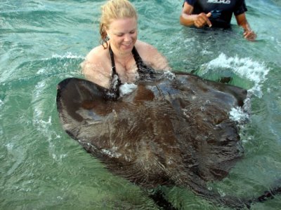 Holding a Large Female ray