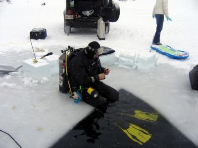 Jean getting ready to take the plunge