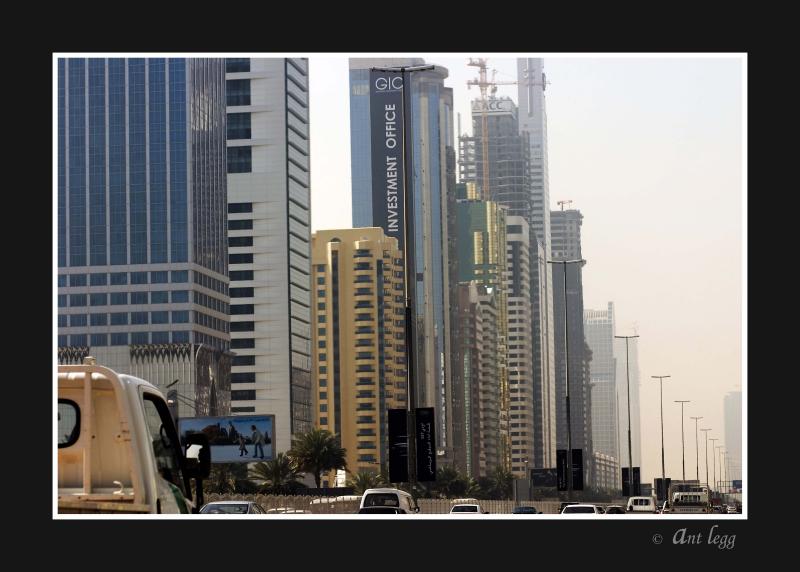 Buildings lining the expressway