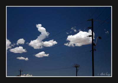 clouds and poles