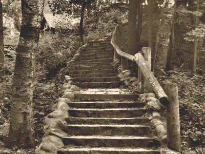 Stone steps Sepia