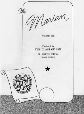 1951 - the inside cover of The Marian, St. Mary's School Class of 1951