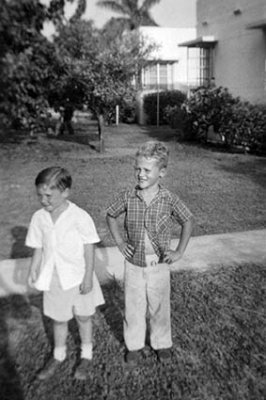 1954 - Don Boyd and his buddy Jimmy Fox horsing around in the neighborhood