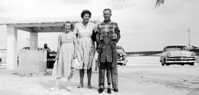 1955 - Miss Kelleher, Aunt Norma, John Boyd and Don in the Keys