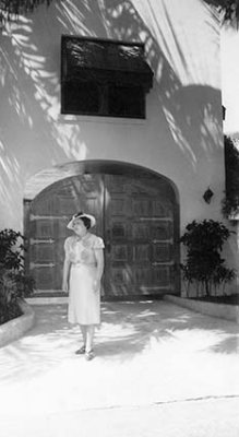 1938 - unknown lady in front of Al Capone's home on Star Island