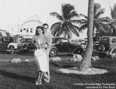 Late 1930's - Lutrelle Conger and her boyfriend at the time Dave Warner at Pier 5 in Miami