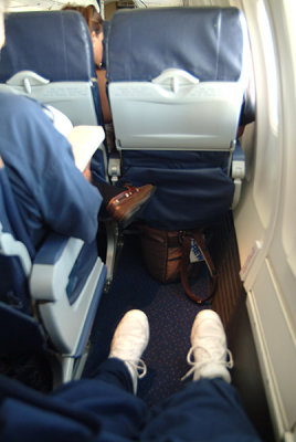 2008 - the view of the legroom at seat 12-F on a Southwest B737-700