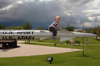 August 2008 - Kyler on an Army missile