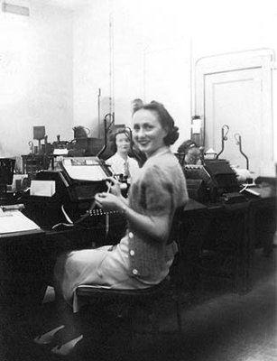 1940's - Inez Conger Skelton at work at Pan American Airways System