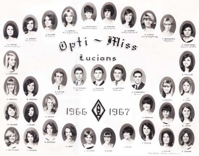 1966 - 1967 - the Lucians Club at Miami High School