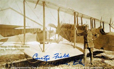 Late 1910s - Joseph George Carpenter, a flight instructor at Glenn Curtiss Field with a Curtiss JN-4B Jenny