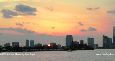 2009 - sunset over the Rusty Pelican restaurant and high rise buildings along Bayshore and Brickell Avenue (#1668)