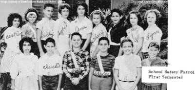 1963 - closeup of the DuPuis Elementary Safety Patrol for the first semester