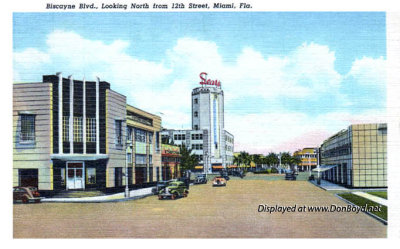1959 - Biscayne Boulevard looking north at Sears from NE 12th Street, Miami