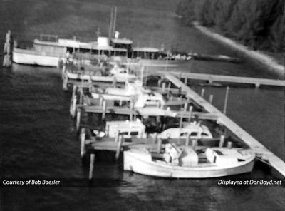 Early 1960's - President Kennedy's presidential yacht HONEY FITZ moored at the new concrete docks at USCG Peanut Island