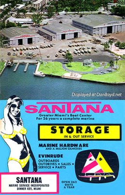 1969 - ad for Santana Marine Service at Dinner Key