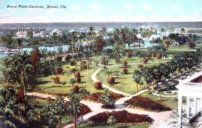 1910 - the lush gardens at the Royal Palm Hotel,  Miami