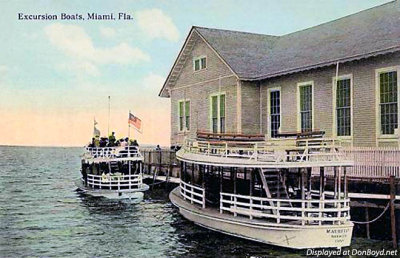 1910's - excursion boats at Elser's Pier in Miami