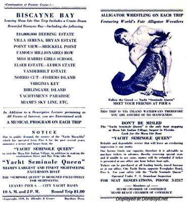 1935 - Everglades Jungle Cruise Brochure inside page