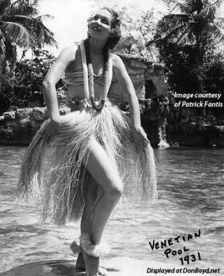 1931 - an unknown young lady modelling at the Venetian Pool in the Gables