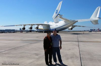February 2010 - Karen Wright and Don Boyd with the giant Antonov An-225 Mriya UR-82060