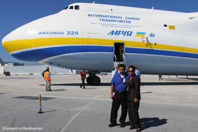 2010 - Airside Agent Martin Padilla with Gate Control Supervisor Karen Wright in front of the giant Antonov An-225
