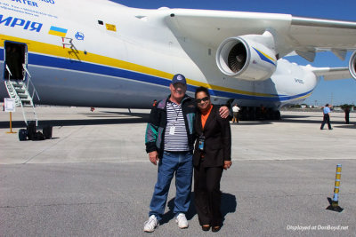 February 2010 - Don Boyd and Karen Wright with the giant Antonov An-225 Mriya UR-82060