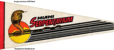 1980 - a souvenir pennant from Bill Haast's Miami Serpentarium