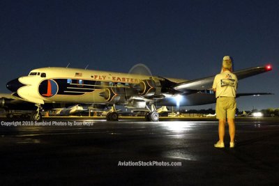 Roger Jarman watching the Historical Flight Foundation's restored Eastern Air Lines DC-7B N836D