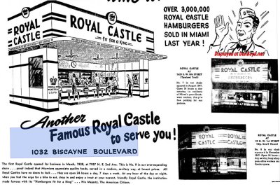 1948 - closeup of an ad for a new Royal Castle at 1032 Biscayne Boulevard, Miami