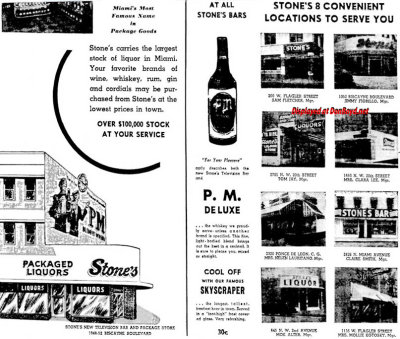 1948 - closeup of an ad for Stone's liquor stores and bars